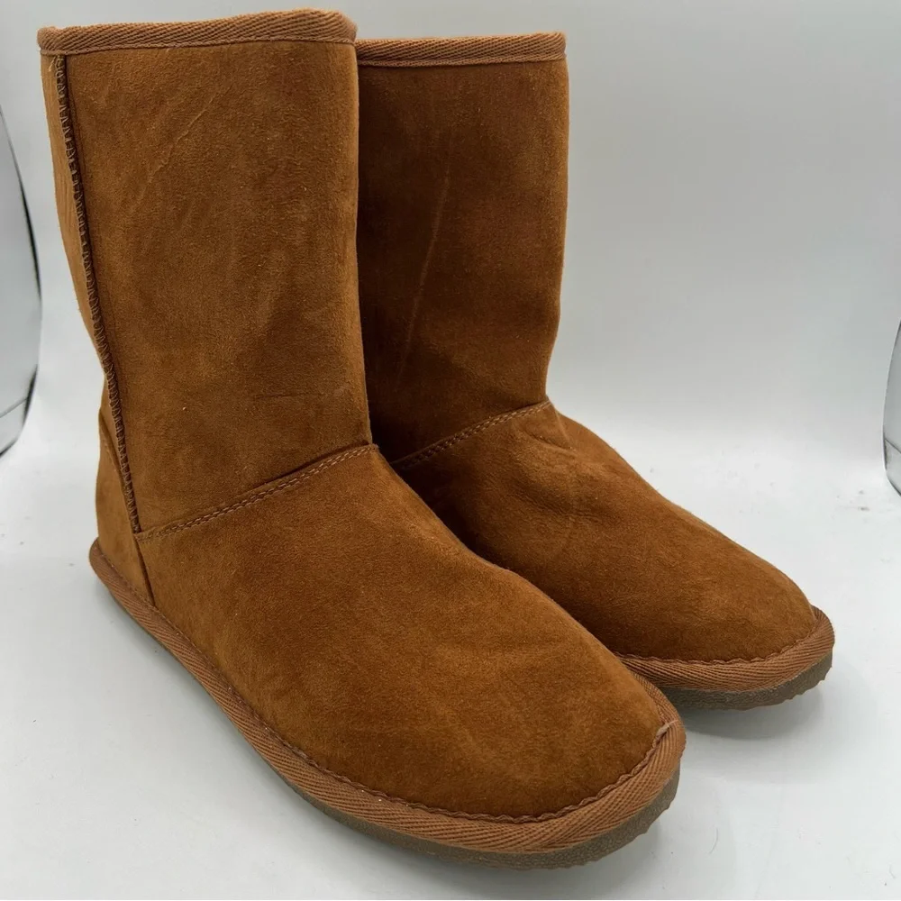 Harper Canyon Girls Everly Faux Fur Lined Boots Tan‎ Chestnut Brown Sz 5 NWOT